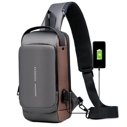 Waterproof Anti-Theft USB Charger Shoulder Bag