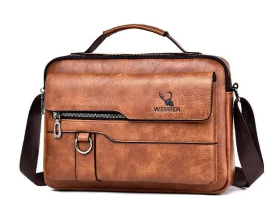 Mens Leather large capacity shoulder bag